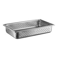 Vollrath 30043 Super Pan V® Full Size 4" Deep Anti-Jam Perforated Stainless Steel Steam Table / Hotel Pan - 22 Gauge