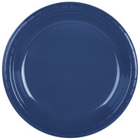 Creative Converting 28113731 10" Navy Blue Plastic Plate - 240/Case