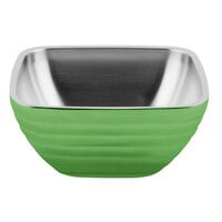Vollrath 4763235 Double Wall Square Beehive 1.8 Qt. Serving Bowl - Green Apple