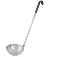 Vollrath 4982420 Jacob's Pride 24 oz. One-Piece Stainless Steel Ladle with Black Kool-Touch® Handle