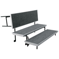 National Public Seating TP72 Trans-Port 3-Level Gray Carpet Straight Choral Riser - 18 inch x 72 inch x 24 inch