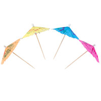 Royal Paper RP144 4" Drink Umbrella / Parasol Pick with Assorted Colors - 144/Box