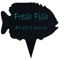 Fish-Shaped Chalkboard Deli Sign Spear 5 inch x 5 1/8 inch   - 50/Pack