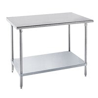 Advance Tabco AG-367 36" x 84" 16 Gauge Stainless Steel Work Table with Galvanized Undershelf