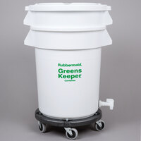 Rubbermaid FG262400WHT BRUTE GreensKeeper 20 Gallon Vegetable Crisper Container with Lid and Dolly