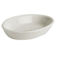 Hall China by Steelite International HL7060AWHA Ivory (American White) 11 oz. Deep Oval China Baker Dish - 24/Case