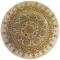 10 Strawberry Street MON-340BEI-GOLD 13 1/4 inch Monaco Beige/Gold Glass Charger Plate
