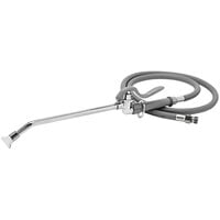 T&S B-0690 68 inch Bedpan Washer PVC Hose with Self-Closing Spray Valve, Extended Spray Wand, and Rosespray Head