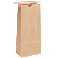 1 lb. Brown Kraft Customizable Paper Coffee Bag with Reclosable Tin Tie - 100/Pack