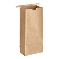 Choice 1 lb. Brown Kraft Customizable Paper Coffee Bag with Reclosable Tin Tie - 100/Pack