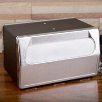 Vollrath 6515-06 Black Two Sided Tabletop Minifold Napkin Dispenser with Chrome Faceplate