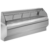 Alto-Shaam ED2SYS-96 SS Stainless Steel Heated Display Case with Curved Glass and Base - Full Service 96 inch