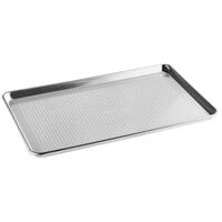 Choice Full Size 19 Gauge 18 inch x 26 inch Wire in Rim Aluminum Perforated Bun / Sheet Pan