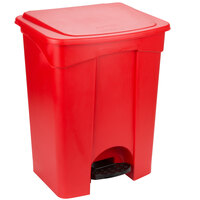 Continental 18RD 18 Gallon Red Step On Rectangular Trash Can