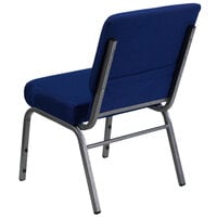 Flash Furniture FD-CH0221-4-SV-NB24-GG Navy Blue 21 inch Extra Wide Church Chair with Silver Vein Frame