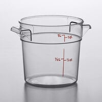 Cambro RFSCW1135 Camwear 1 Qt. Clear Round Food Storage Container