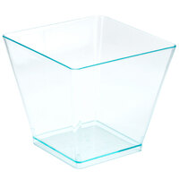 Fineline 6411-GRN Tiny Temptations 2 oz. Tiny Barware Green Plastic Cube Bowl - 200/Case