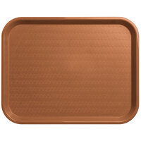Carlisle CT141831 Cafe 14 inch x 18 inch Light Brown Standard Plastic Fast Food Tray - 12/Case