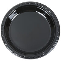 Genpak BLK09 Silhouette 9 inch Black Premium Plastic Plate - 400/Case