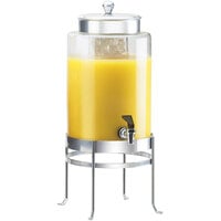 Cal-Mil 1580-2-74 2 Gallon Silver Soho Glass Beverage Dispenser with Ice Chamber - 10 inch x 12 inch x 20 1/2 inch
