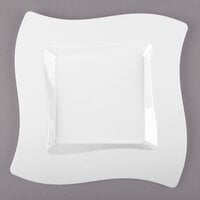 Fineline Wavetrends 110-WH 10 3/4 inch White Plastic Square Plate - 120/Case