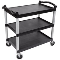 Cambro BC340KD110 Black Three Shelf Utility Cart (Unassembled) - 40 inch x 21 1/4 inch x 37 1/2 inch