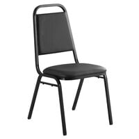 Lancaster Table & Seating Black Stackable Banquet Chair with 1 inch Padded Seat