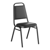 Lancaster Table & Seating Black Stackable Banquet Chair with 1" Padded Seat