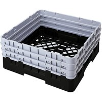 Cambro BR712110 Black Camrack Full Size Open Base Rack with 3 Extenders