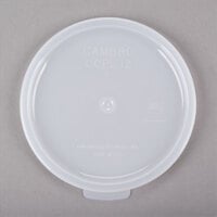 Cambro 1.2 Qt. White Round Polyethylene Crock Lid for Clear Crock