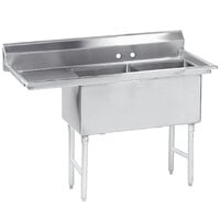 Advance Tabco FS-2-1824-24 Spec Line Fabricated Two Compartment Pot Sink with Drainboard - 68 1/2 inch - Left Drainboard