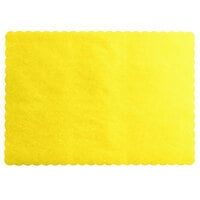 Choice 10" x 14" Yellow Colored Paper Placemat with Scalloped Edge   - 1000/Case