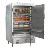 Town SM-36-R-SS Natural Gas Indoor 36 inch Stainless Steel Smokehouse with Right Door Hinges - 75,000 BTU