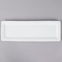 Tuxton BWH-1603 16 inch x 5 1/2 inch White Rectangular China Platter - 12/Case