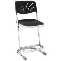 National Public Seating 6622B Elephant Z-Stool with Backrest - 22 inch High