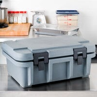 Cambro UPC160191 Camcarrier Ultra Pan Carrier® Granite Gray Top Loading 6 inch Deep Insulated Food Pan Carrier