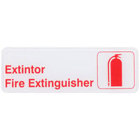 Tablecraft 394582 Extintor / Fire Extinguisher Sign - Red and White, 9 inch x 3 inch
