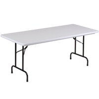 Correll Folding Table, 30" x 60" Tamper-Resistant Plastic, Gray