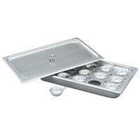 Vollrath 75061 Flat Cover with Knob for 75060 Full Size Egg Poacher / Juice Glass Holder