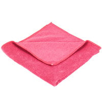 Unger MB40R SmartColor MicroWipe 16 inch x 16 inch Red Medium-Duty Microfiber Cleaning Cloth   - 10/Pack