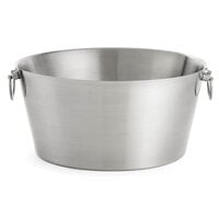 Tablecraft BT199 Round Double Wall Stainless Steel Beverage Tub with Satin Finish - 19 inch x 9 inch