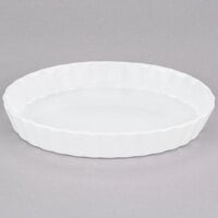 CAC QSV-8 White Fluted Oval Serving Dish 8" x 5 3/4" - 24/Case