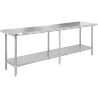 Regency 30 inch x 84 inch 16-Gauge 304 Stainless Steel Commercial Work Table with Undershelf