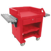 Cambro VCSWR158 Hot Red Versa Cart with Dual Tray Rails and Standard Casters