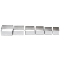 Ateco 5253 6-Piece Stainless Steel Plain Square Cutter Set