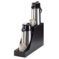 Cal-Mil 360-2-96 Midnight Bamboo Dual Airpot Stand with Drip Trays - 7 1/2" x 23 1/2" x 15 1/4"