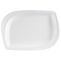 CAC ASP-12 Aspen Tree Bone White Porcelain 10" x 7" Platter - 12/Case