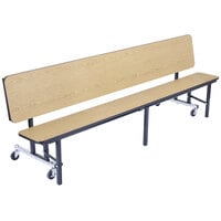 National Public Seating CBG84 7 Foot Mobile Convertible Cafeteria Bench Unit with Particleboard Core and Ganging Devices