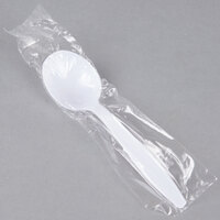 Visions Individually Wrapped White Heavy Weight Plastic Soup Spoon - 1000/Case