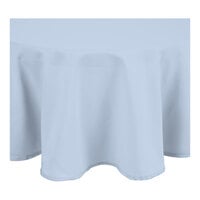 Intedge Round Light Blue 100% Polyester Hemmed Cloth Table Cover